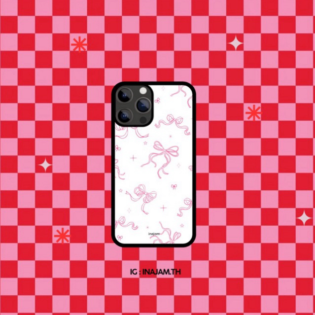 เคสไอโฟนลายโบว์แบรนด์ inajam Collection Pinky Ribbon