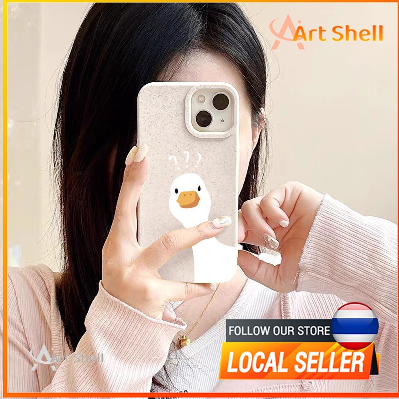 ส่งจากไทยเคส iphone 7P 8P 11 13 14 Pro Max กล้องป้องกันมิตรกับสิ่งแวดล้อมกันกระแทกดอก เป็ดน้อย