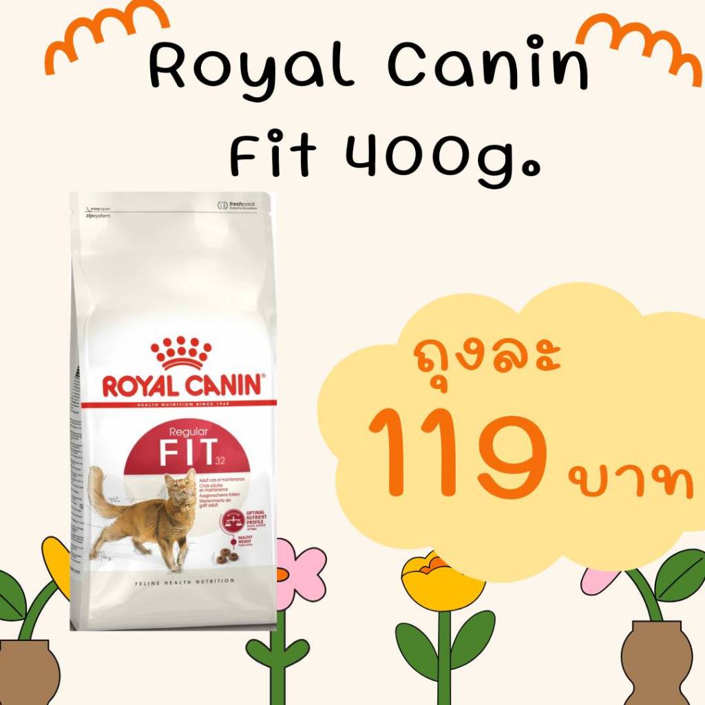Royal Canin Fit 32 400 g. สำหรับแมวโตอายุ 1 ปีขึ้นไปExp:10/2025