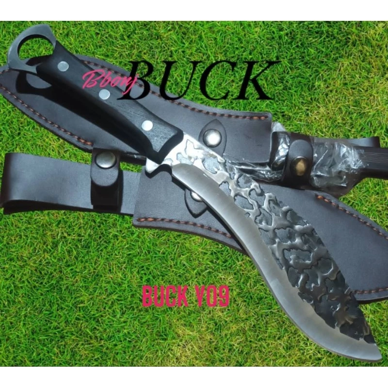 มีดพกเดินป่า BUCK Y09 ด้ามไม้ ใบมีดลายเงา 36 ซม thumbnail 4