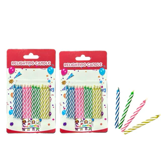 เทียนเป่าไม่ดับ Relighting candle 12 เเท่ง (1 เเพ็คบรรจุ 12 ชิ้น)