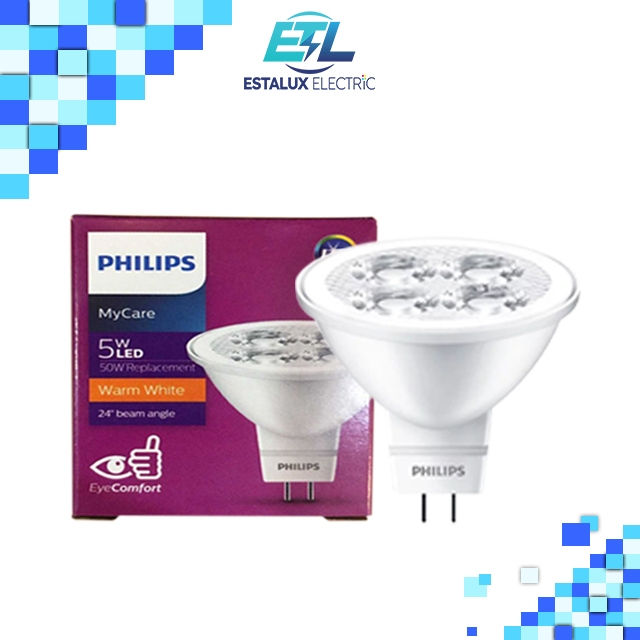 หลอดไฟPhilips LED MR16 5W (50W) MR16 ขั้ว GU5.3 12V 24D