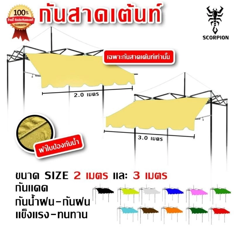 กันสาดเต็นท์พับ 2เมตร   3เมตรผ้าหนา800D ใช้งานได้กับทุกรุ่น thumbnail 4
