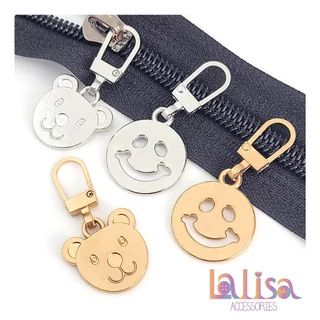 หัวซิปรูปหมี หัวซิปแฟชั่น หัวซิปDIY หัวซิปเลนส์ถอดได้ ชุดเลื่อนทดแทน zipper puller (E-1-G,WJ058)