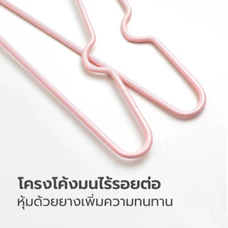 Thejoyful ไม้แขวนเสื้อสแตนเลส ไม้แขวน hanger แข็งแรง กันผ้าลื่น เคลือบซิลิโคน ราคาถูก มี 5/10/20 ชิ้น