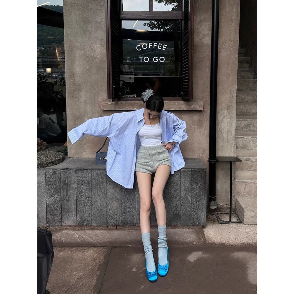 NEW ❤ รองเท้าแมรี่เจน รองเท้าส้นแบนของผู้หญิง ผ้าซาติน คุณภาพดี สะดวกสบาย อ่อนนุ่ม สีฟ้าสวยมาก - รูปที่ 5