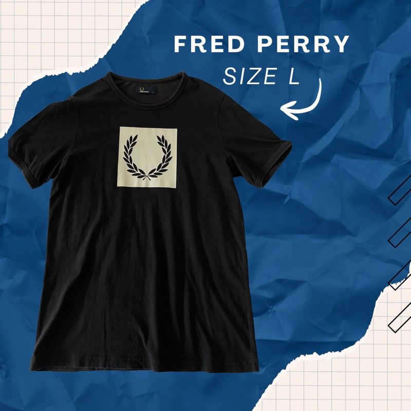 เสื้อมือสอง เสื้อยืดคอกลม Fred Perryไซส์ L