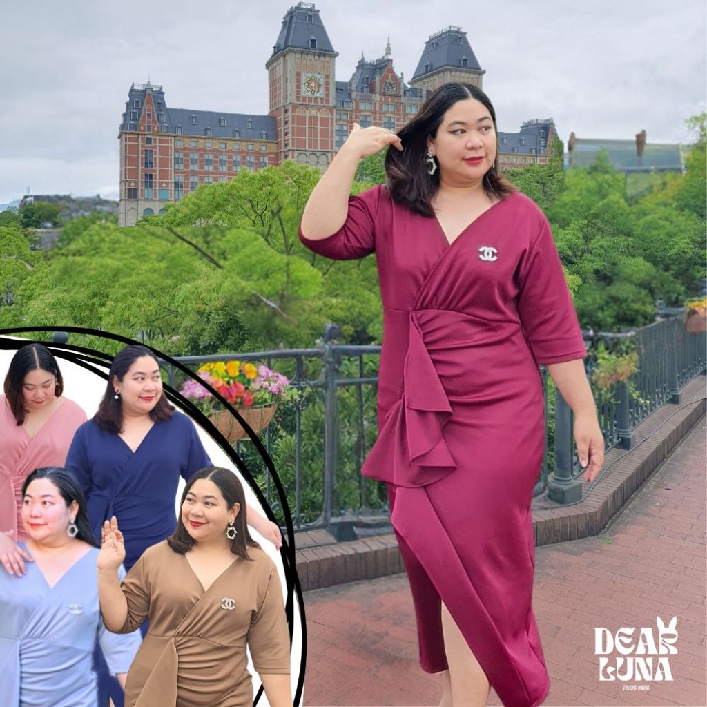 Praewday | ชุดออกงาน ชุดราตรีสาวอ้วน ชุดเพื่อนเจ้าสาว สาวอวบอ้วน ไซส์ใหญ่ plussize | G17 OLIVIA DRES