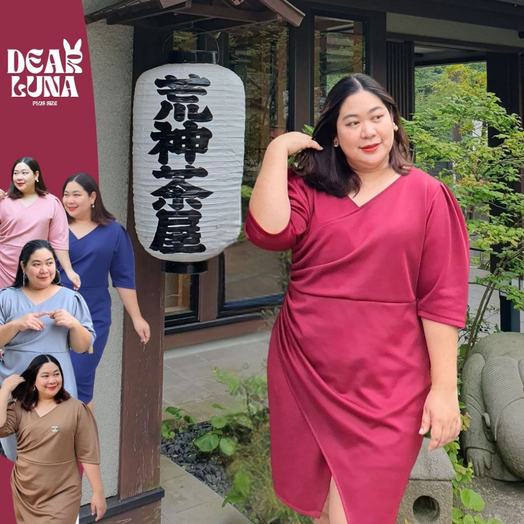 Praewday | ชุดออกงาน ชุดราตรีสาวอ้วน ชุดเพื่อนเจ้าสาว สาวอวบอ้วน ไซส์ใหญ่ plussize | G14 FOUR-PLAET DRESS