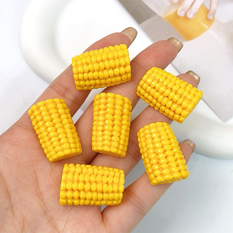 ลดแรง เรซิ่นข้าวโพด ติดกิ๊บติดยางรัดผม ติดเคสมือถือ 10/20ชิ้นพร้อมส่ง