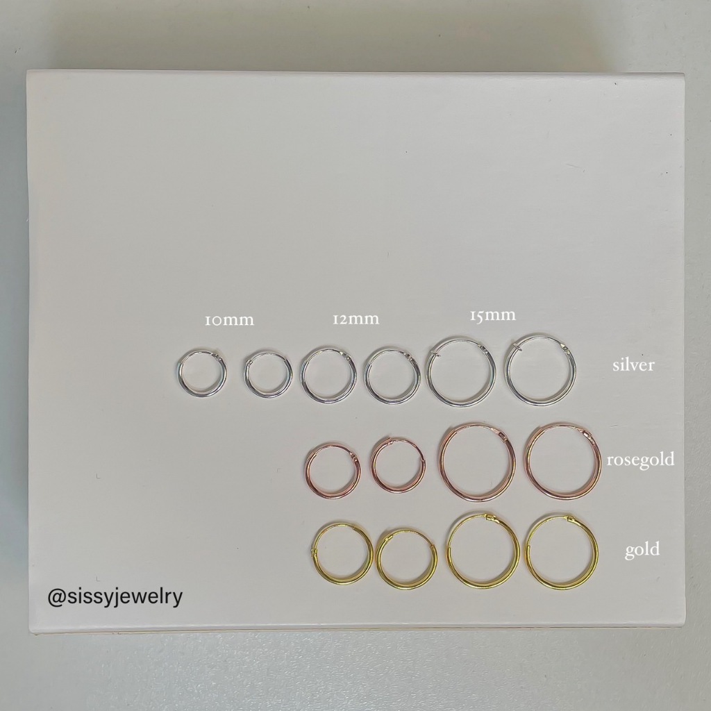 SissyJewelry // ต่างหูห่วง เงินแท้ รุ่น Basic hoop