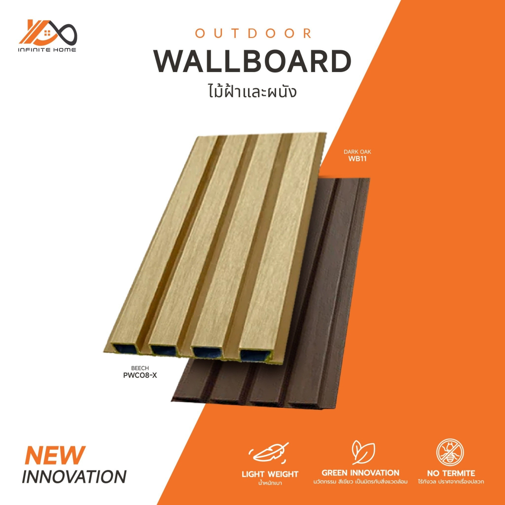 ไม้ผนัง ไม้ฝ้า Wallboard Series รุ่น : PWCO-X / WB ยาว 2.9 เมตร ( สำหรับภายนอก )