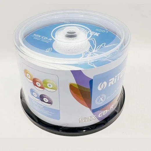 CD-R RITEK 700mb 52x ( แพ็ค 50 แผ่น 5 สี)