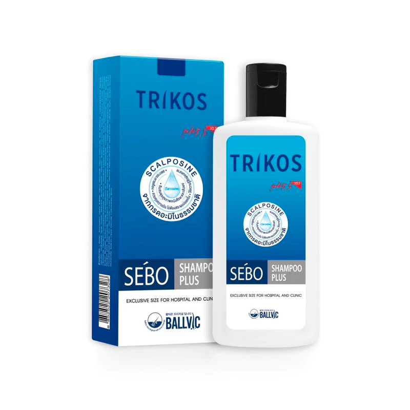 [สูตรใหม่][180 ml]TRIKOS SEBO Shampoo แชมพูสระผมเพื่อช่วยลดอาการหนังศีรษะมัน รังแค คันศีรษะ สิวบนหนังศีรษะ 180 ml
