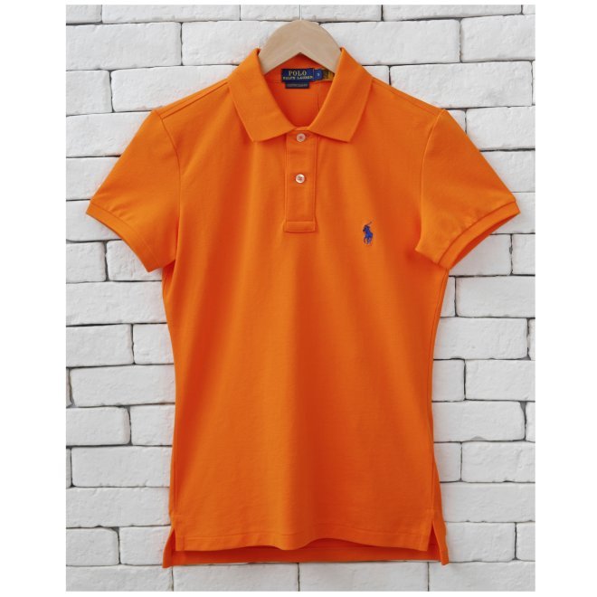 POLO RALPH LAUREN WOMEN CUSTOM SLIM FIT POLO SHIRT #เสื้อโปโลผู้หญิง เสื้อคอปกแขนสั้น