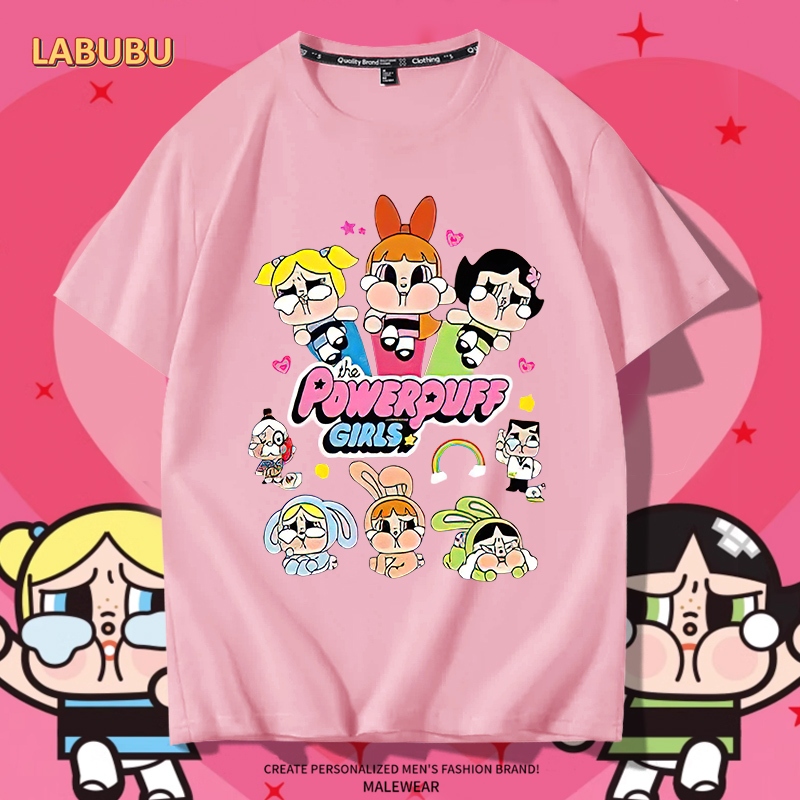 D814จัดส่งด่วนเสื้อยืดคอกลมลายLABUBUสวยผ้าดีใส่สบายฯ