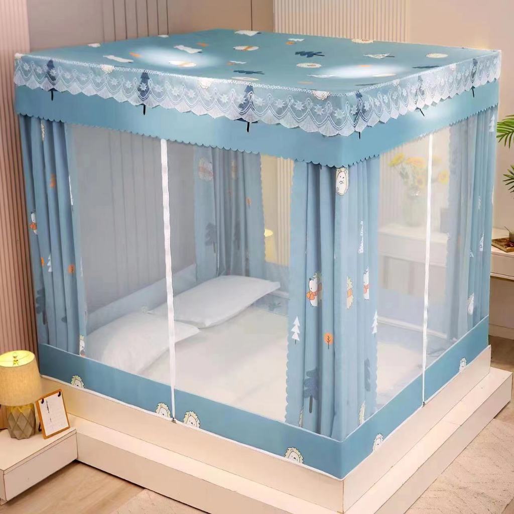 มุ้งครอบเตียง มุ้งแบบมีม่านปิด 4 ด้าน มีม่านกันแสง มุ้งกันยุงผู้ใหญ่ มุ้ง 6.6 ฟุต 5 ฟุต มุ้งห้องนอน - รูปที่ 5