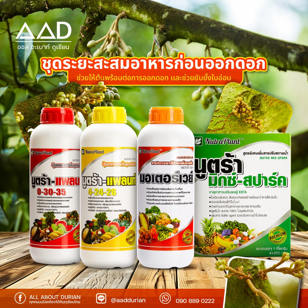 ชุดสะสมอาหารก่อนออกดอก นูตร้าแพลนท์ (0-30-35 4-24-26 มอเตอร์เวย์ มิกซ์สปาร์ค)