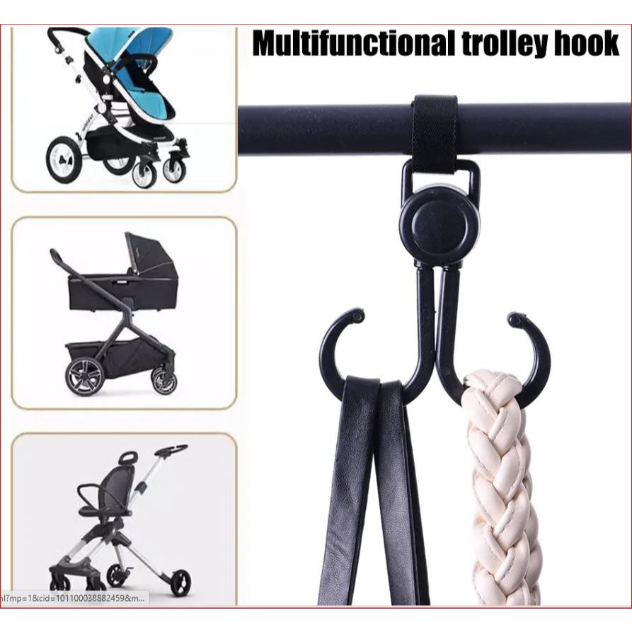 ตะขอแขวนของอเนกประสงค์ (1 ชิ้น)  หมุนได้ 360 องศา ตะขอเกี่ยวของมอเตอร์ไซค์ ตะขอแขวนถุงแกง ตะขอแขวนสัมภาระติดรถเข็นเด็ก - รูปที่ 7