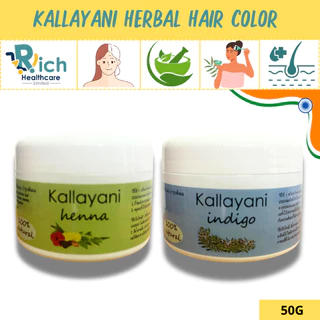 Kallayani Herbal Color Henna/Indigo Powder 50g เฮนน่า อินดิโก้ กัลยาณี ปิดผมขาวด้วยสมุนไพร 100%