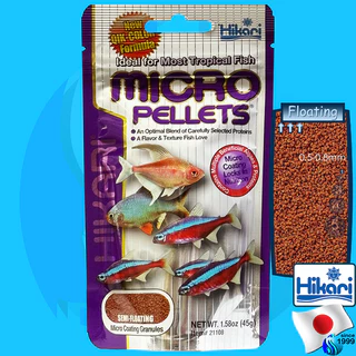 Hikari Micro Pellets / Micro Wafers อาหารปลาน้ำจืดทุกชนิด fish food ฮิคาริ ไมโคร เวเฟอร์ ปลาเขตร้อน micro wafer 20g 45g