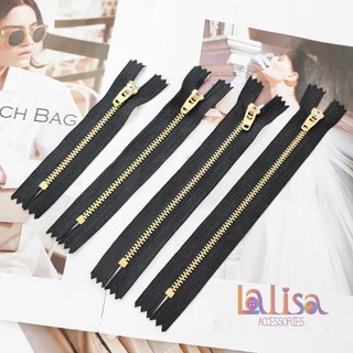 ซิปฟันทองเหลือง ซิปชุด ซิปตัด ซิปกางเกง ขายเป็นเส้น #3 brass zipper 4'' /5'' 6''/7" (E-2-A,AAK-21)