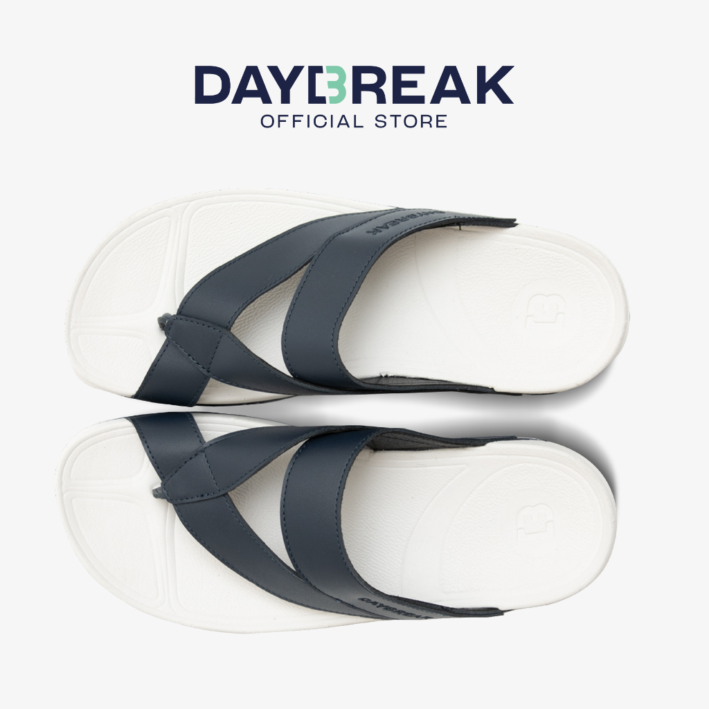 DAYBREAK Softwood Toe-Post  สีกรมพื้นขาว รองเท้าแตะสุขภาพ แบบสายไขว้ ผู้ชาย ผู้หญิง