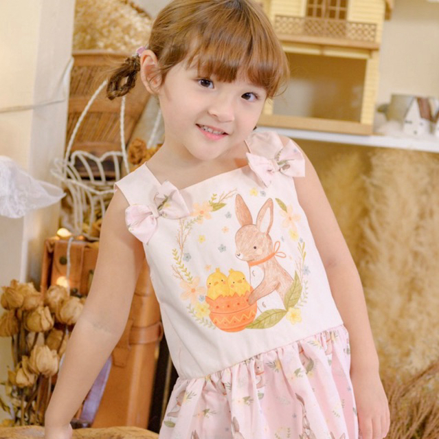 [ส่งฟรี] Jersey Babybrand : Bunny Look 1 : Lele dress ชุดเดรสเด็กผู้หญิง