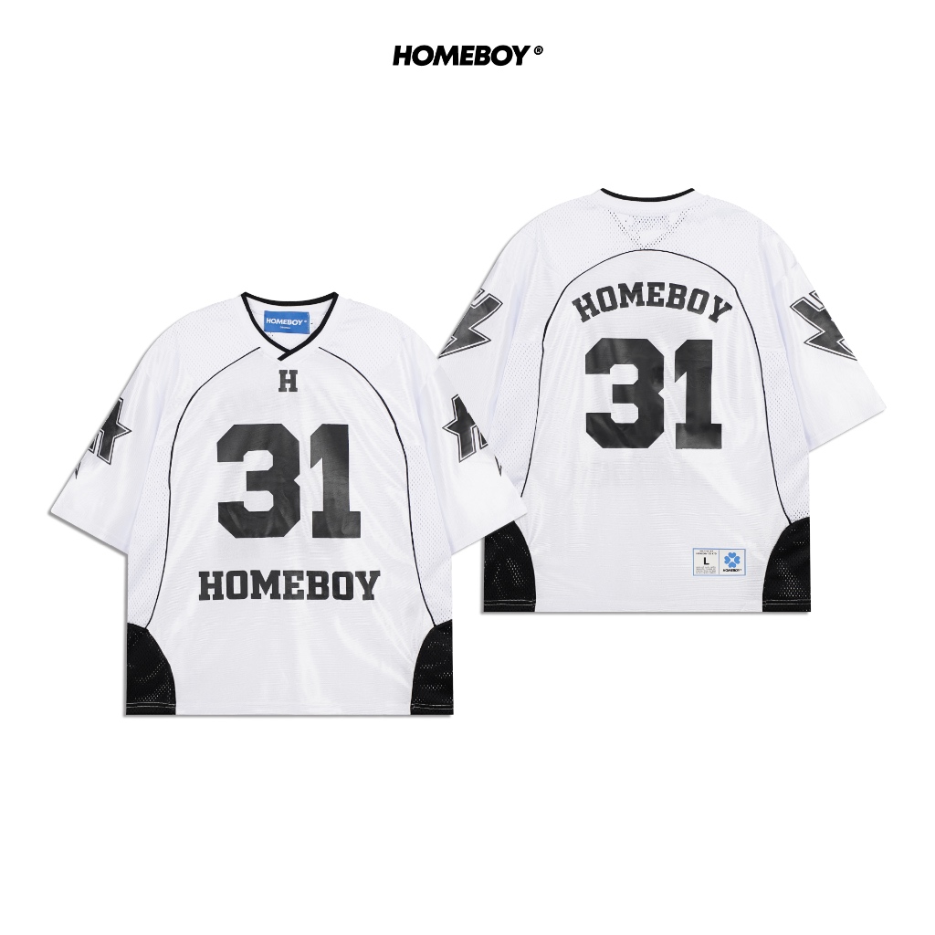 HOMEBOY เสื้อยืด AMERICAN.FOOTBALL.JERSEY - WHITE