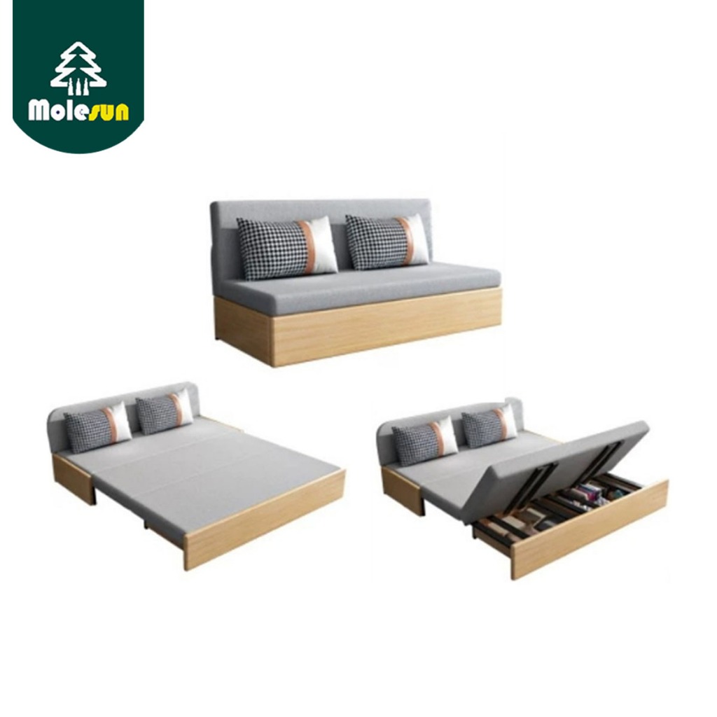 MOLESUN โซฟาเบด สามารถปรับนอนได้ มาพร้อมที่เก็บของ