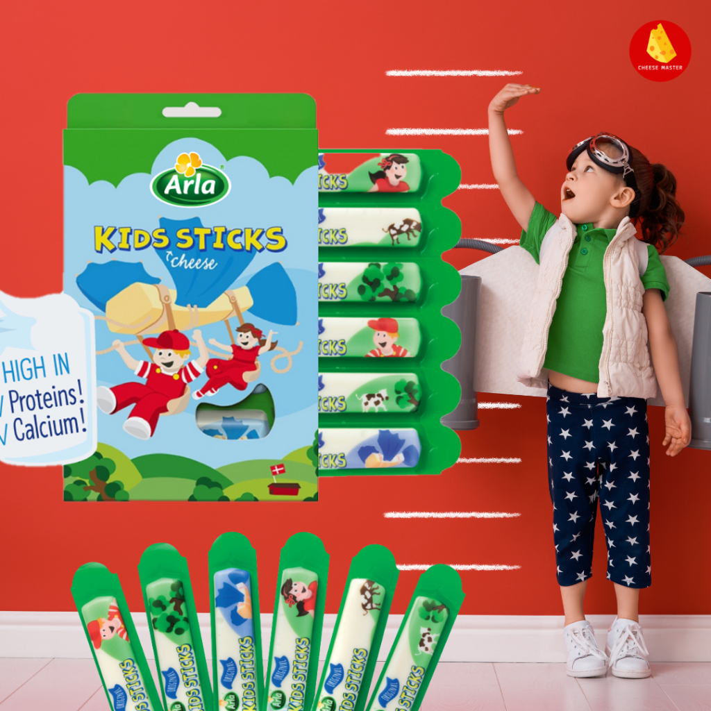 Exp:01/2026 ชีสเด็ก ชีสแท่ง ออแกนิค เสริมแคลเซียม เพิ่มความแข็งแรง Arla Kids Cheese Stick / PIK NIK 