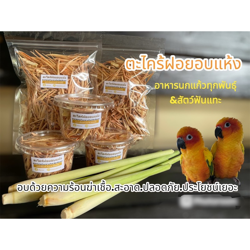 ตะไคร้อบแห้ง หั่นฆ่าเชื้อและไล่ความชื้นด้วยความร้อน สำหรับนกแก้วทุกสายพันธุ์และสัตว์ฟันแทะ สะอาด ปลอดภัย ประโยชย์เยอะ