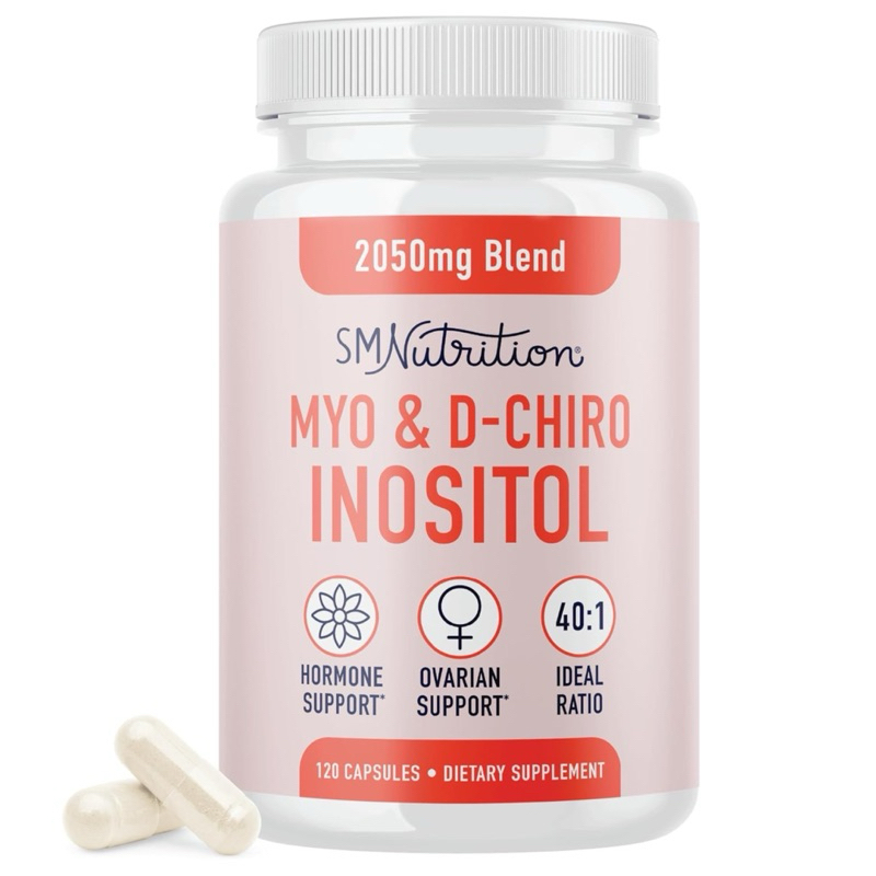[ SMNutrition ] MYO & D-CHIRO INOSITOL 2050 MG ( บำรุงรอบเดือน & สุขภาพรังไข่ ) ( 120 แคปซูล )