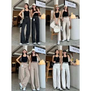 (K2.) Classy Pants กางเกงตะขอหน้ากระบอกกลางแต่งหูเข็มขัด