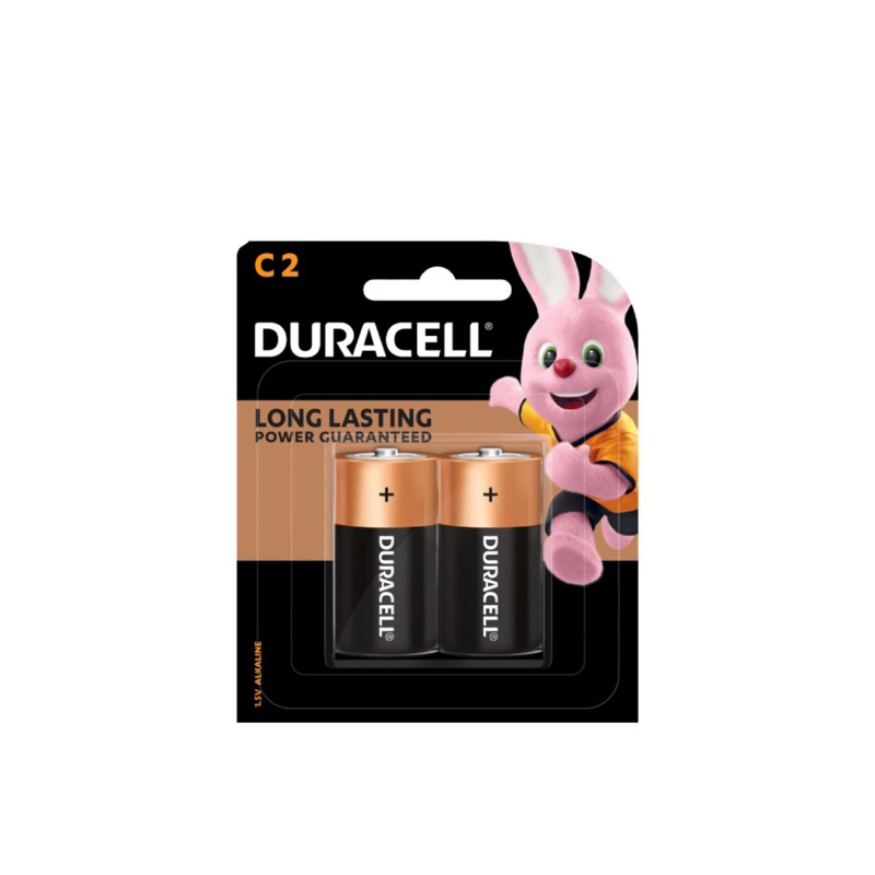 ถ่านDuracell alkaline size C LR14 1.5V แพค2ก้อน ของแท้จากตัวแทนจำหน่าย