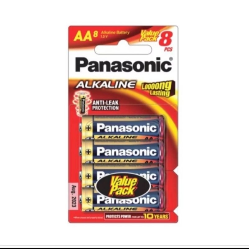 ยกกล่อง 48ก้อน (แพ็ค8ก้อน) AA,AAA ถ่านอัลคาไลน์ พานาโซนิค Panasonic Alkaline ขนาด AA AAA