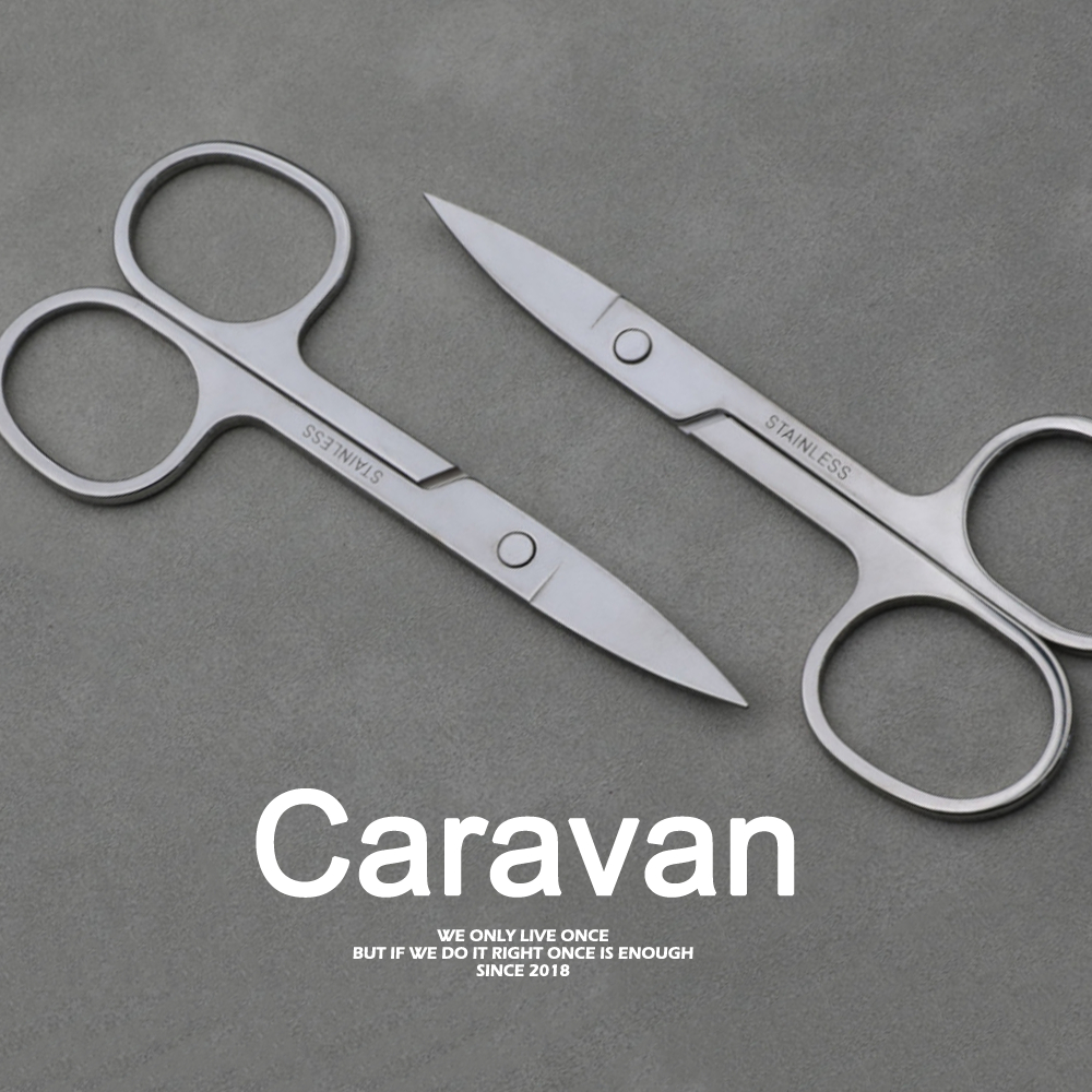 Caravan crew Eyebrow scissors กรรไกรจัดแต่งทรงคิ้ว เล็มขนคิ้ว ขนาดกะทัดรัด จัดเก็บง่าย ดีไซน์มินิมอล