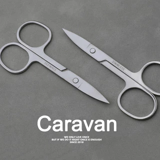 Caravan crew Eyebrow scissors กรรไกรจัดแต่งทรงคิ้ว เล็มขนคิ้ว ขนาดกะทัดรัด จัดเก็บง่าย ดีไซน์มินิมอล