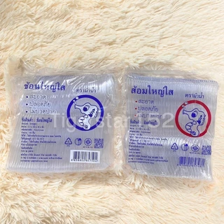 🎉ใหม่!!!🎉[ม้าน้ำ]ช้อน ส้อม พลาสติก ไซค์ใหญ่ ขาว/ใส/ดำ บรรจุ100คัน/ห่อ ตราม้าน้ำ_Tigerstar152