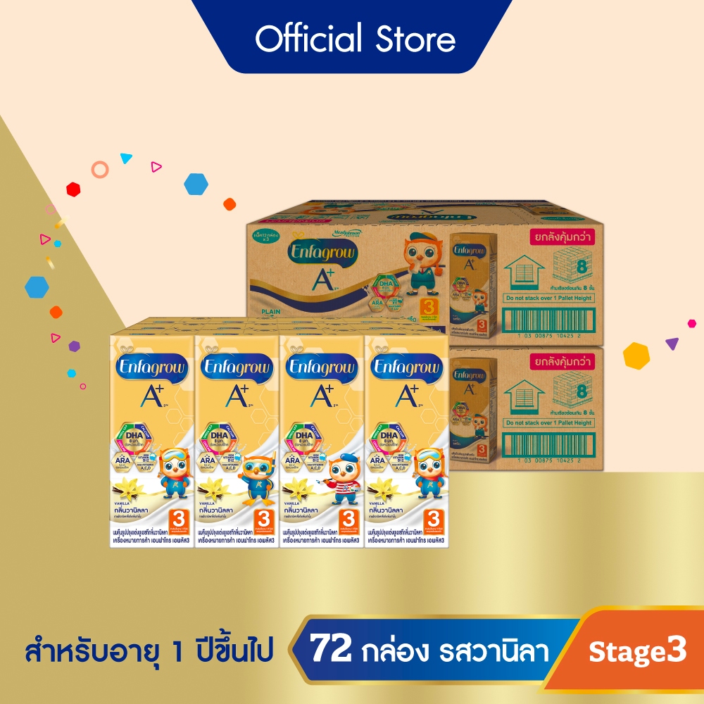 ซื้อ นมกล่อง เอนฟาโกร ยูเอชที สูตร3 กลิ่นวานิลลา (36 กล่อง) x2 ลัง Enfagrow UHT Stage3 Vanilla (36 boxes) x2 cases