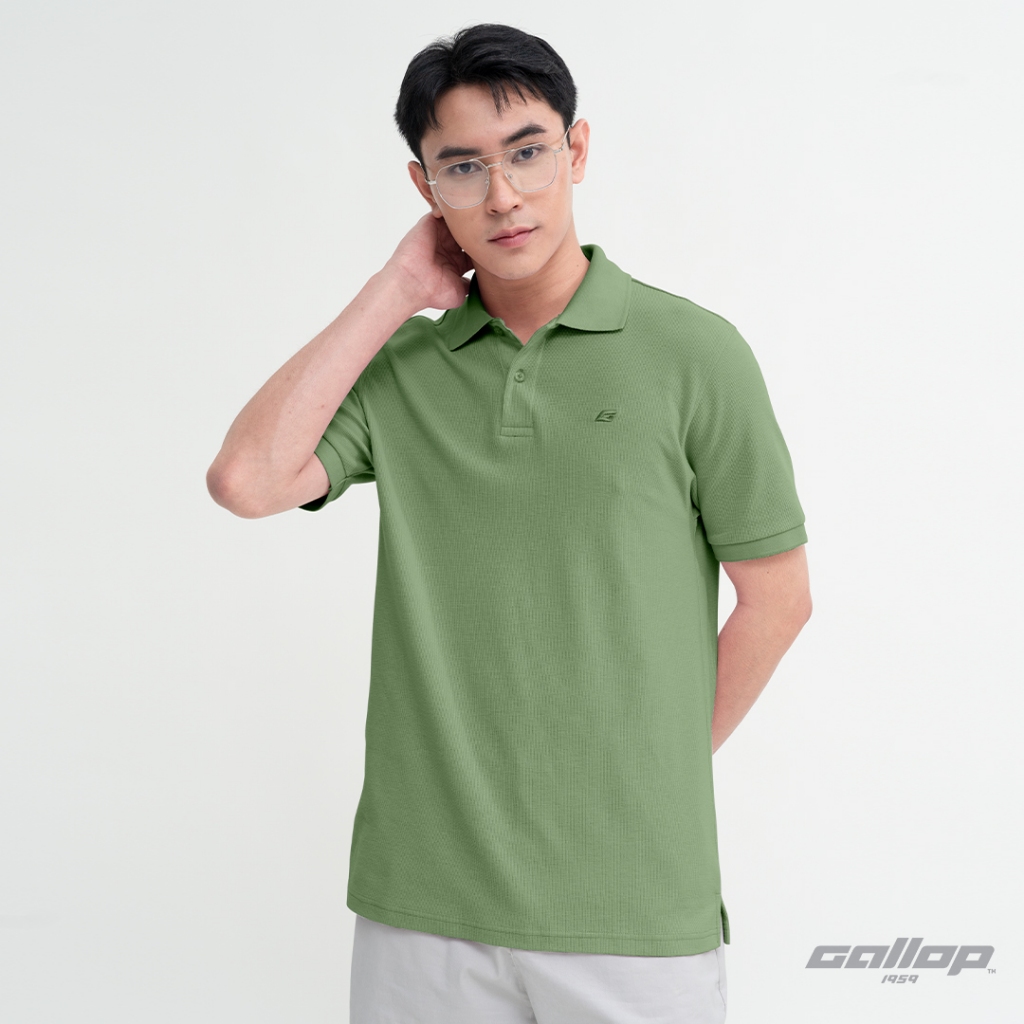 GALLOP : WAFFLE POLO SHIRTS เสื้อโปโลผ้า Waffle รุ่น GP9062 สี Matcha Green - เขียวมัทฉะ / ราคาปรกติ 1290.-