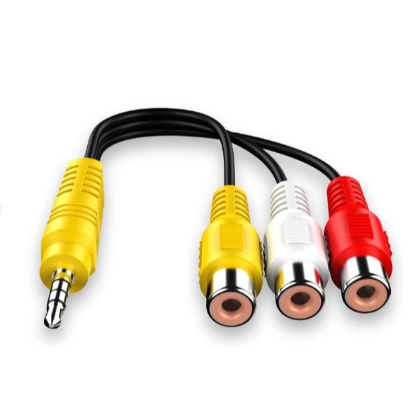 สายแปลงสัญญาณ  3.5MM to 3 RCA Cable Video Component AV Adapter Cable for TCL TV  ยาว15CM