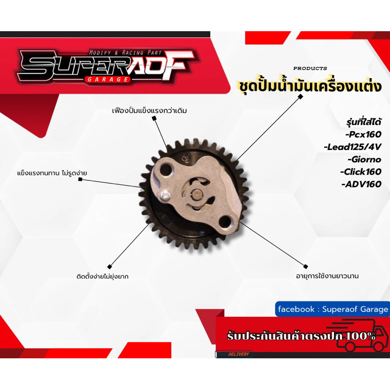 ชุดปั้มน้ำมันเครื่องแต่ง Pcx160/Giorno125/Lead125/Click160/Adv160