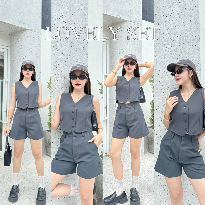 LOVELY SET | เซตกั๊กขาสั้น | ผ้าบัลลี่ผ้าหนาอย่างดีไม่ต้องใส่ซับใน งานเข้าใหม่ของทางร้าน งานไซส์(xs-xl)