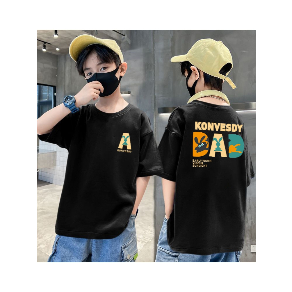 เสื้อยืดเด็กชาย ผ้าฝ้ายแท้ พิมพ์ลายแฟชั่น เหมาะสำหรับเด็กอายุ 3-15 ปี ใส่สบายมาก ราคาโรงงาน