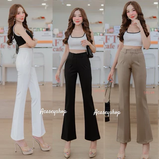 Acasey กางเกงขายาวผู้หญิง ขาม้า ม้ากลาง ผ้าโรเชฟ ทรงสวย เก็บทุกสัดส่วน ไซส์ S - 3XL
