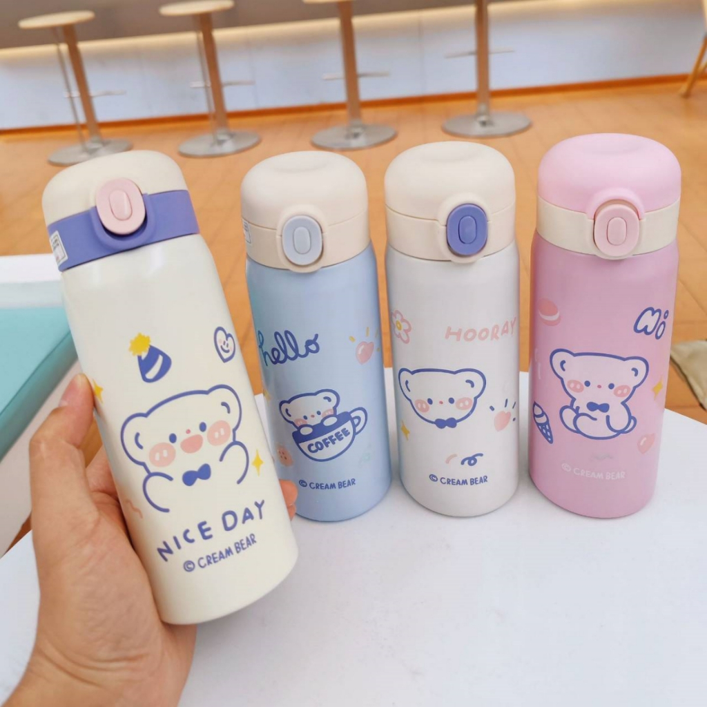 กระติกน้ำหลอดเด้ง สแตนเลส304 450ML