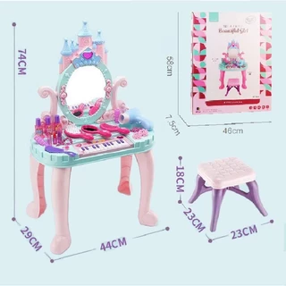 {พร้อมส่ง} โต๊ะเครื่องแป้งเจ้าหญิง ของเล่นเครื่องสำอางแต่งหน้า โต๊ะเครื่องแป้งเด็กเจ้าหญิง โต๊ะเครื่องแป้งเด็กผู้หญิง