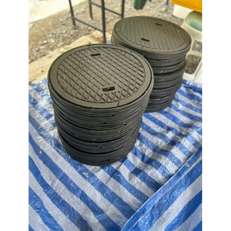 ฝาเหล็กหล่อ ถังบำบัดน้ำเสีย ขนาด DIA 50 cm. (รวมฐานแหวนรอง)