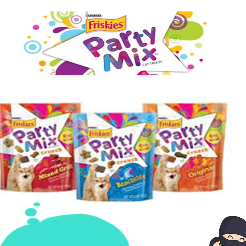 ขนมแมว Friskies Party Mix ฟริสกี้ส์ ปาร์ตี้มิกซ์ 60 กรัม มีสามรสให้เลือก